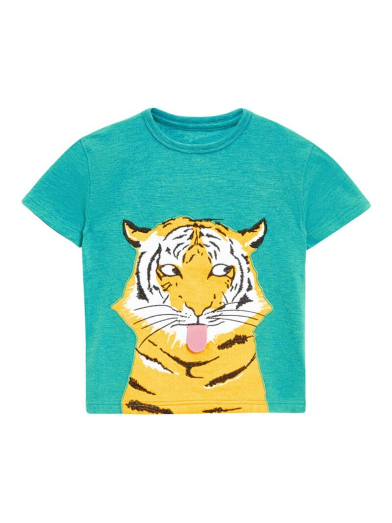 Wholesale Summer Kid Boy Tiger Print Tshirt 210104808