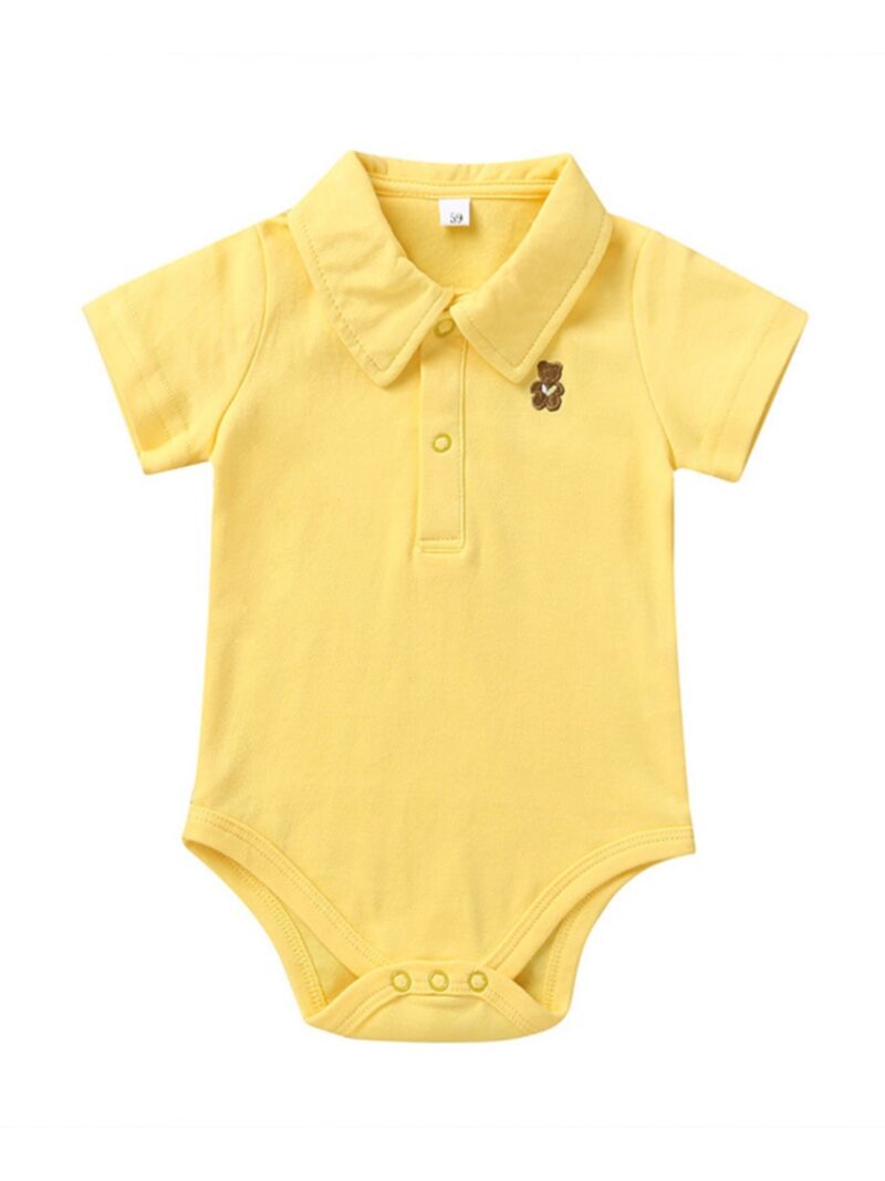 Wholesale Infant Bear Polo Bodysuit 210108569 kiskiss
