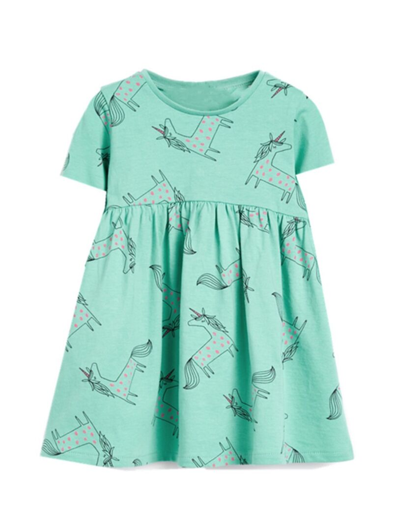 Wholesale Summer Kid Girl Unicorn Print Dress 210118329