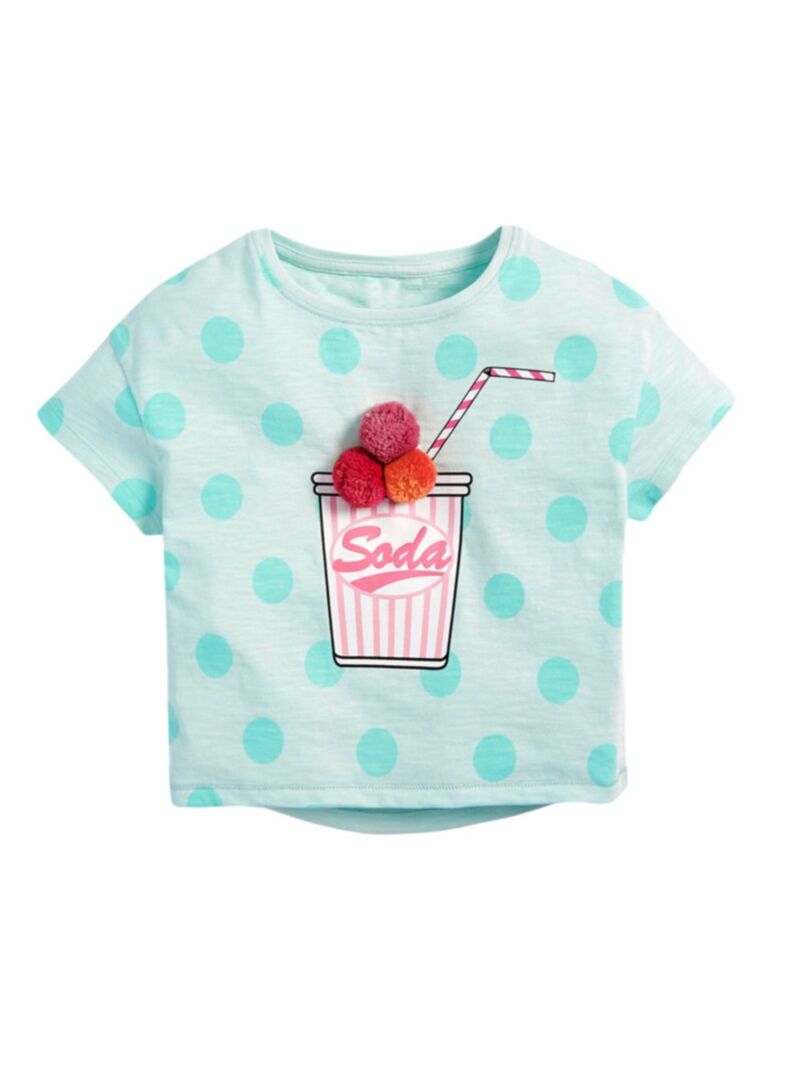 Wholesale Kid Girl Drinks Polka Dots T-Shirt 210222758