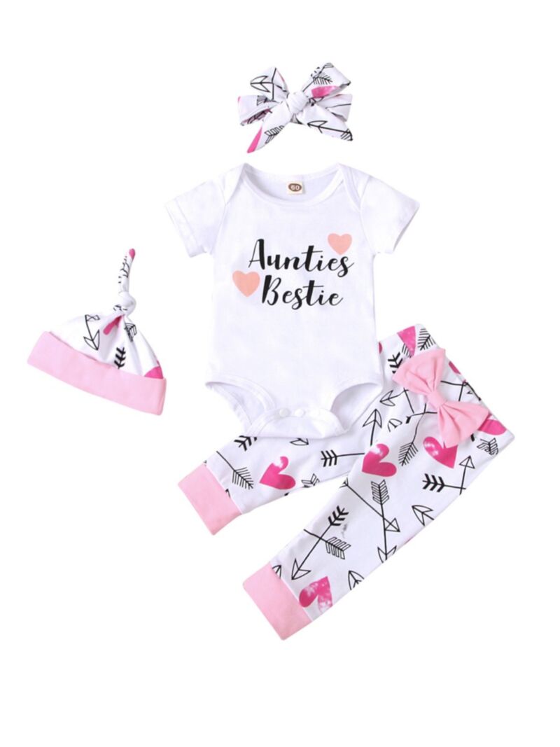Wholesale 4 Pieces Infant Girl Aunties Bestie Outfit On