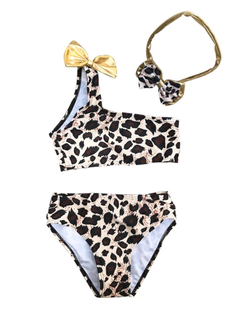 Wholesale 3 Pieces Kid Girl Leopard Bikini Swimsuit 210