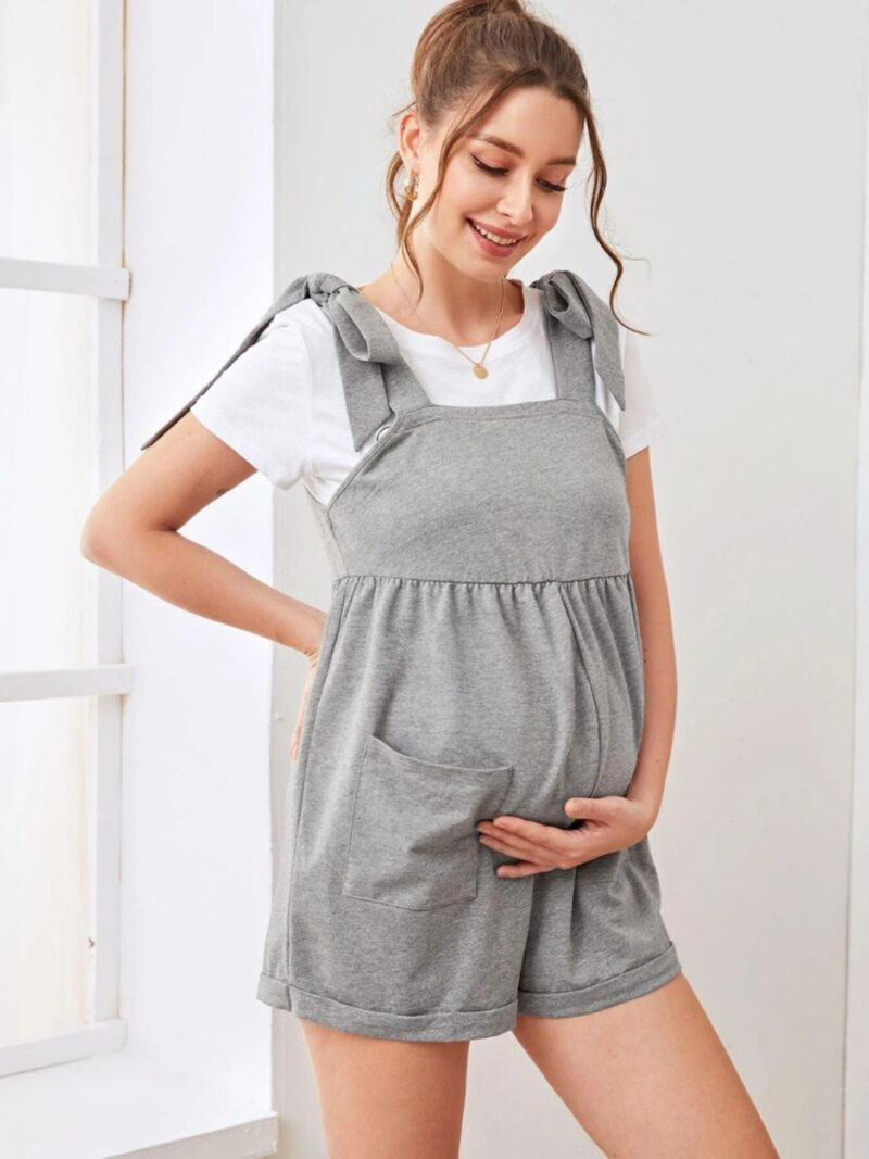 Wholesale Maternity Dual Pocket Overalls Shorts 2105064