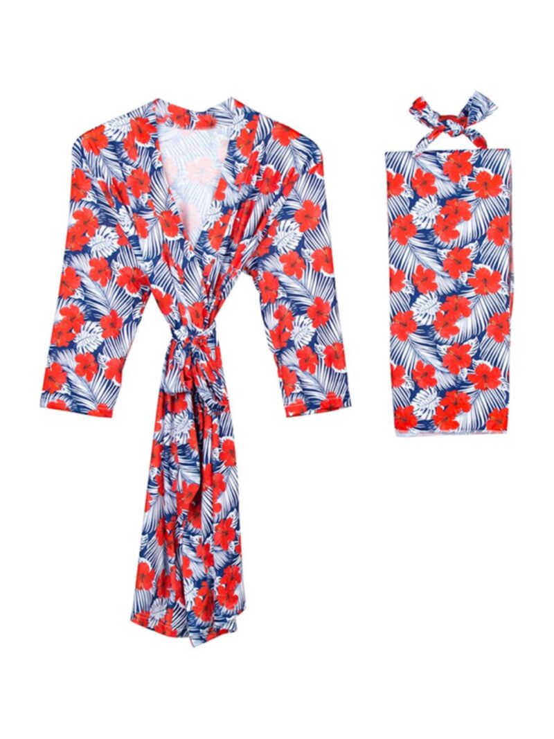 Wholesale Maternity Floral Nightgown & Baby Swaddle Bla