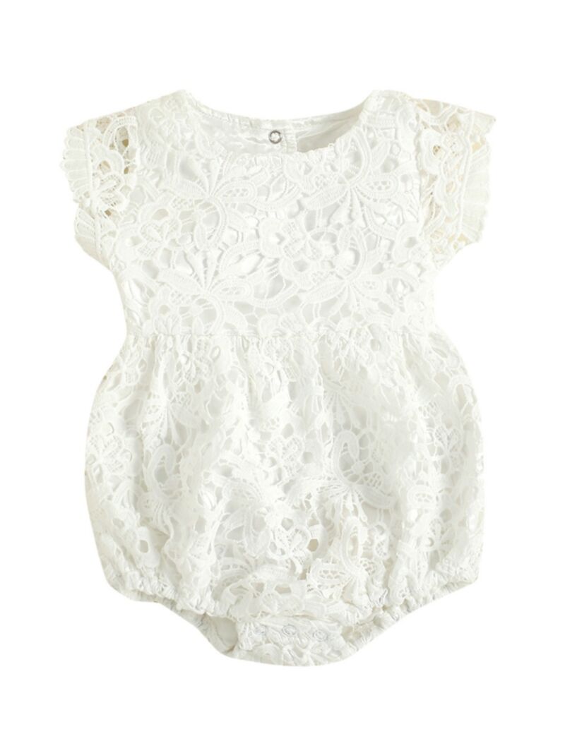 Wholesale Baby Girl Flutter Sleeve Lace Bodysuit 210602