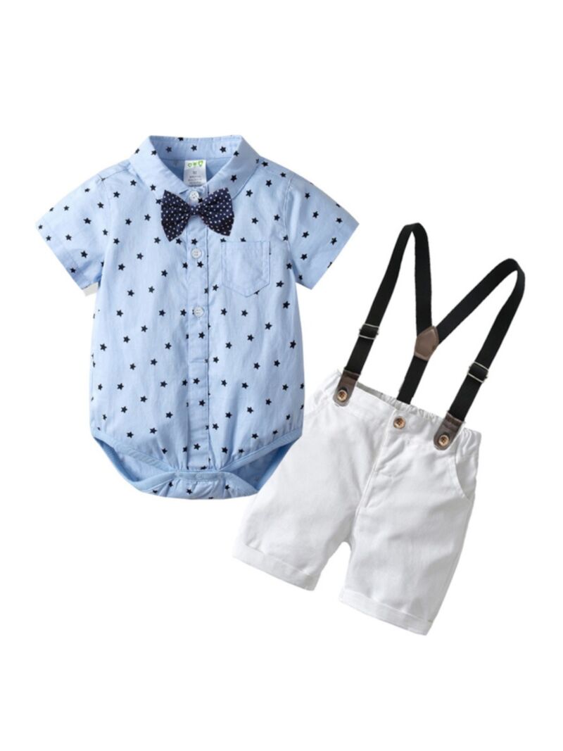 Wholesale 4 Pieces Baby Boys Suit Sets Bowtie Star Prin