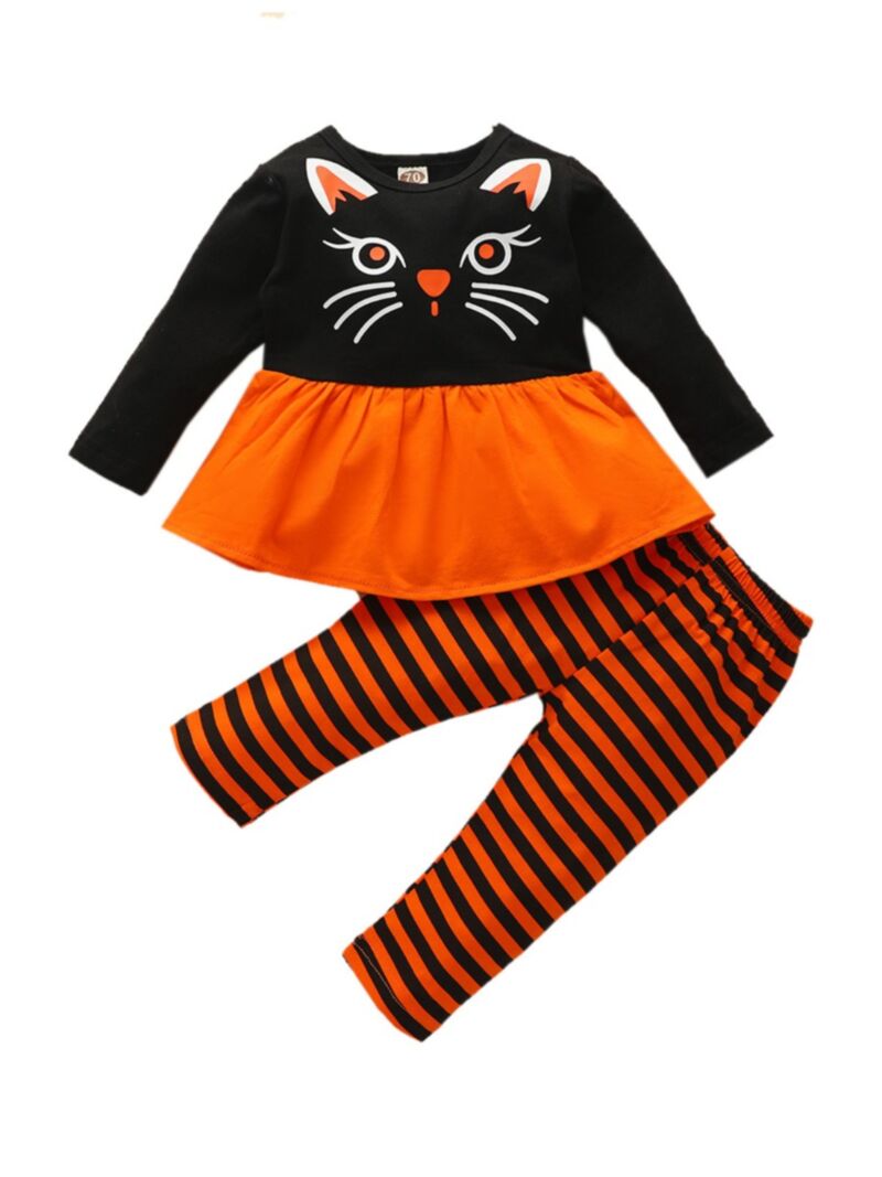 Wholesale Two Pieces Baby Girl Halloween Outfits Tunic