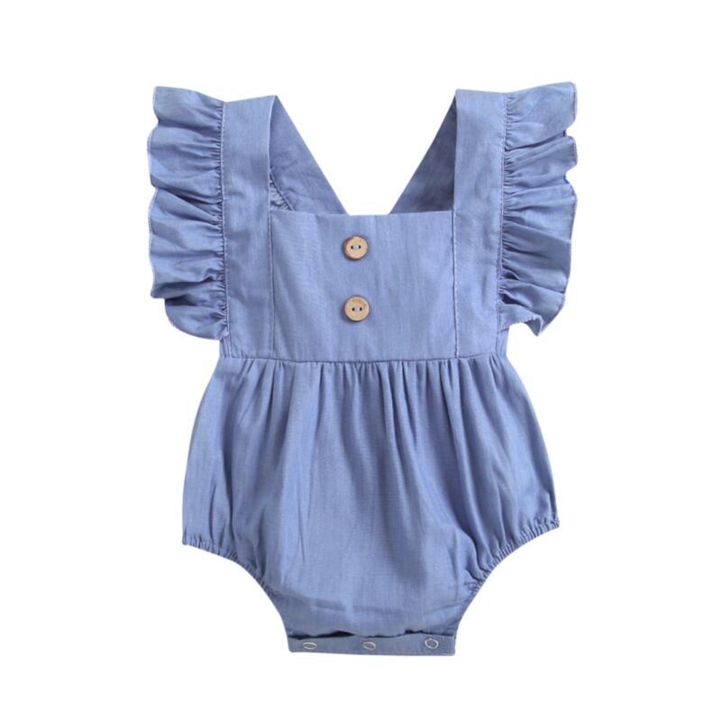 Wholesale Solid Color Baby Girl Sleeveless Baby Rompers