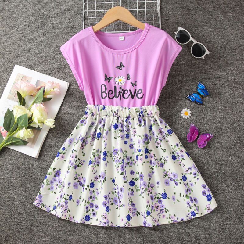 Wholesale 612Y Big Girls Clothing Sets Believe Folral