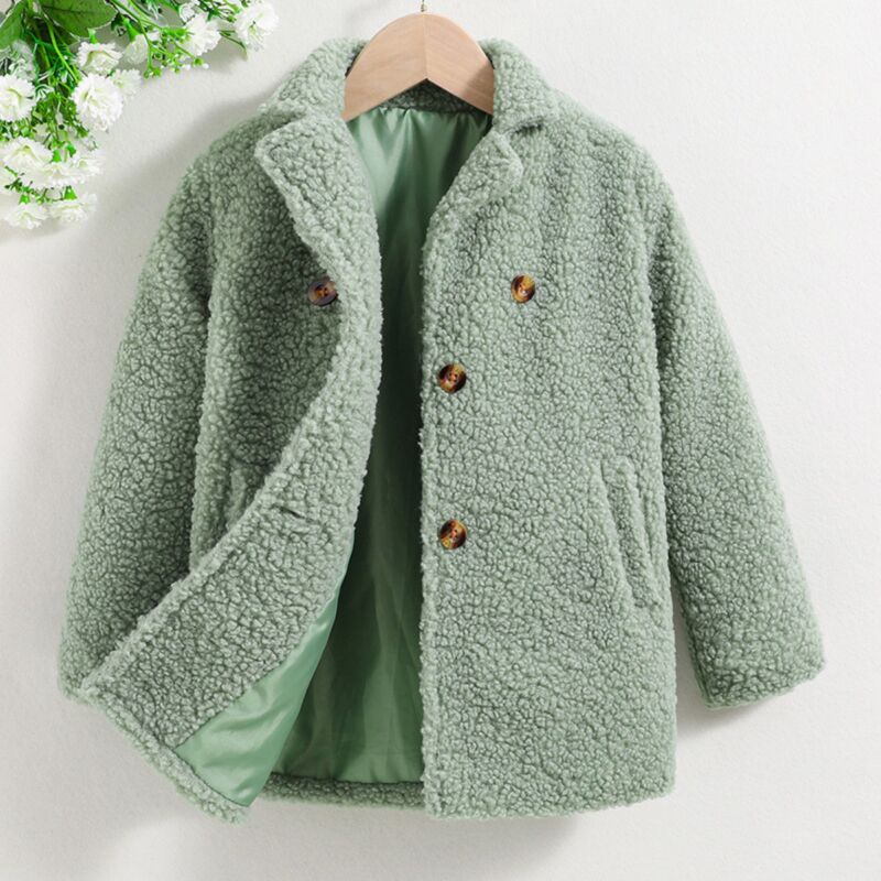 Wholesale 37Y Toddler Girls Green Imitation Cashmere L