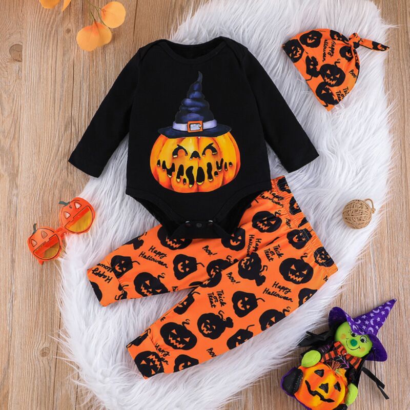 Wholesale 324M Baby Halloween Cartoon Pumpkin Print Au