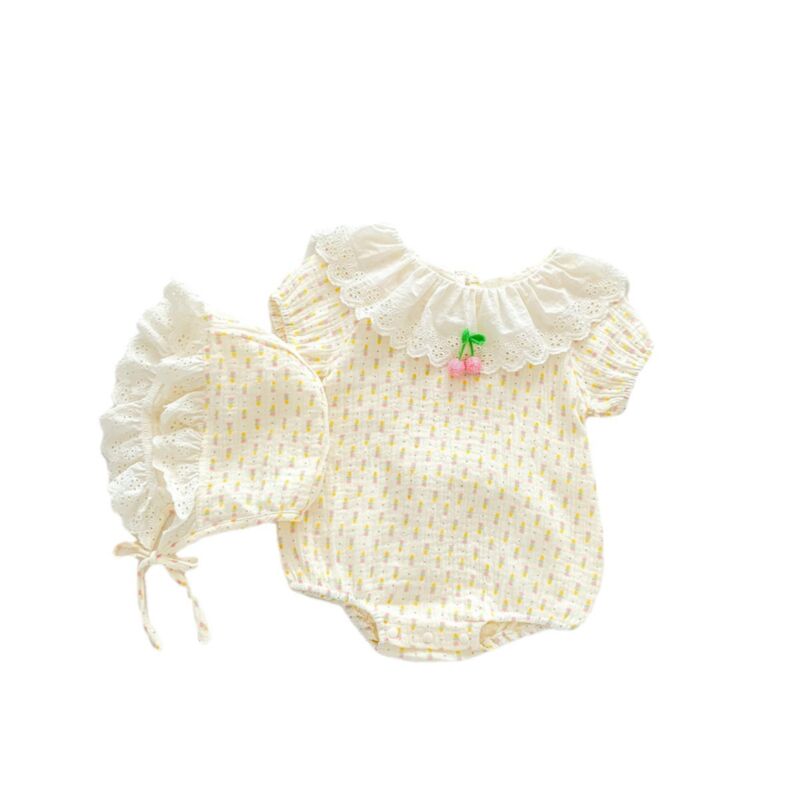 Wholesale 324M Baby Girls Strawberry Flower Onesie Bab