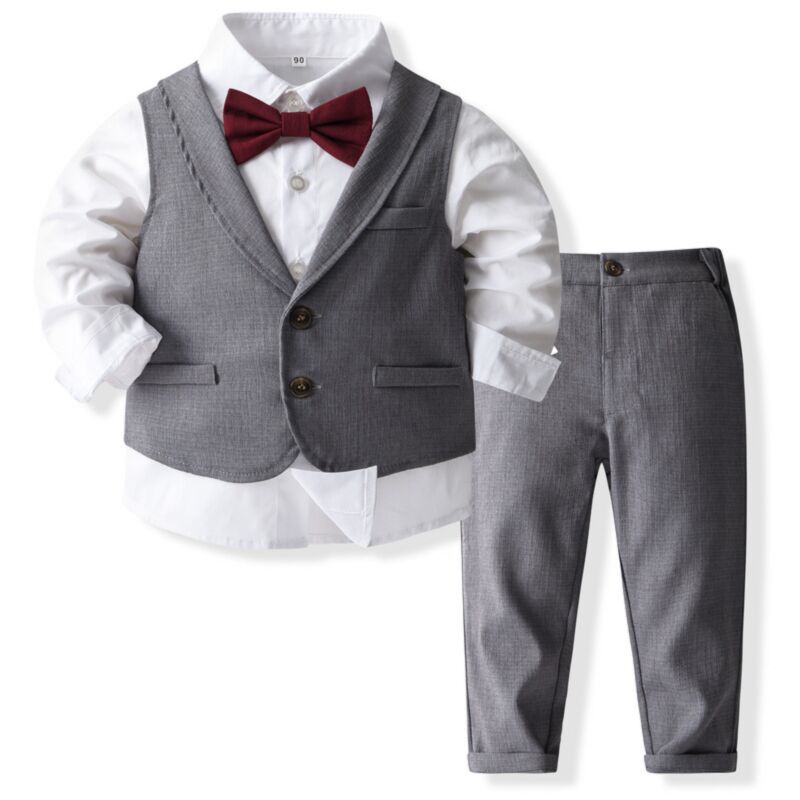 Wholesale 12M5Y Toddler Boys Suit Sets Shirts & Suspen