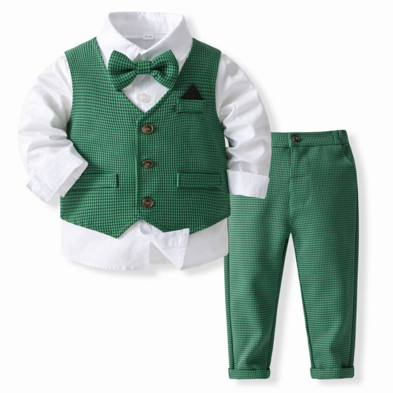 Wholesale 12M5Y Toddler Boys Suit Sets Bowtie Shirts