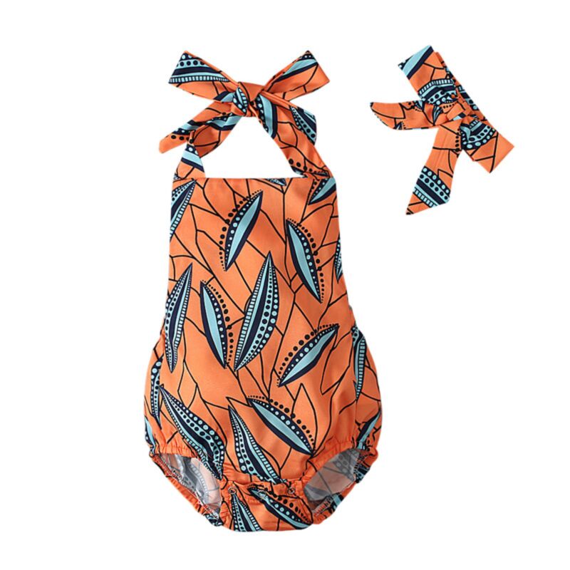 Wholesale 318M Baby Girls Boho HalterNeck Backless Bo