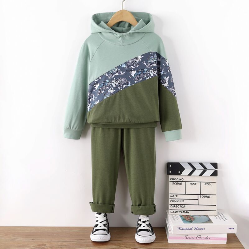 Wholesale 18M6Y Toddler Boys Tracksuit Sets Car Print