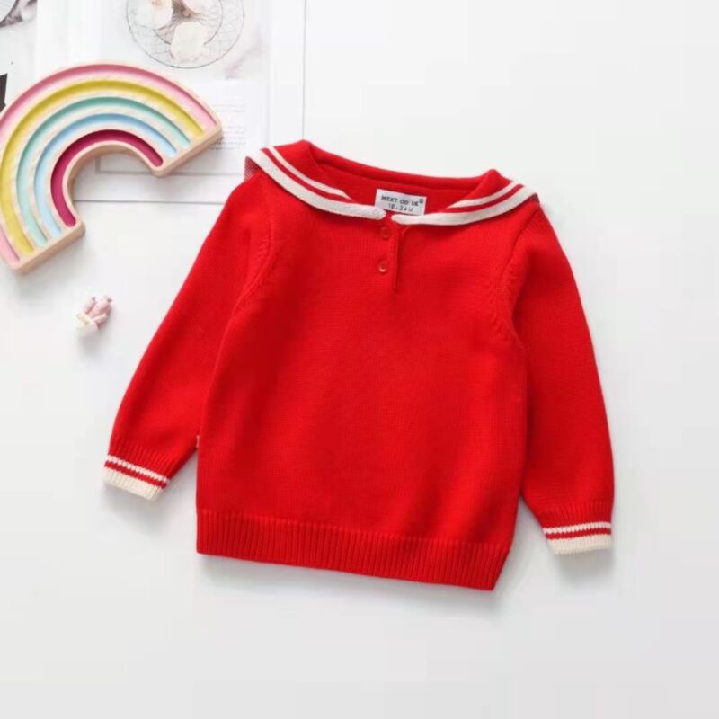 Wholesale Kid Sailor Collar Knit Sweater KT122523 KT122