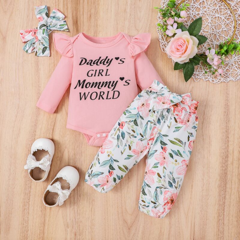 Wholesale 324M Baby Girls Sets Daddy's Girl Mommy's Wo