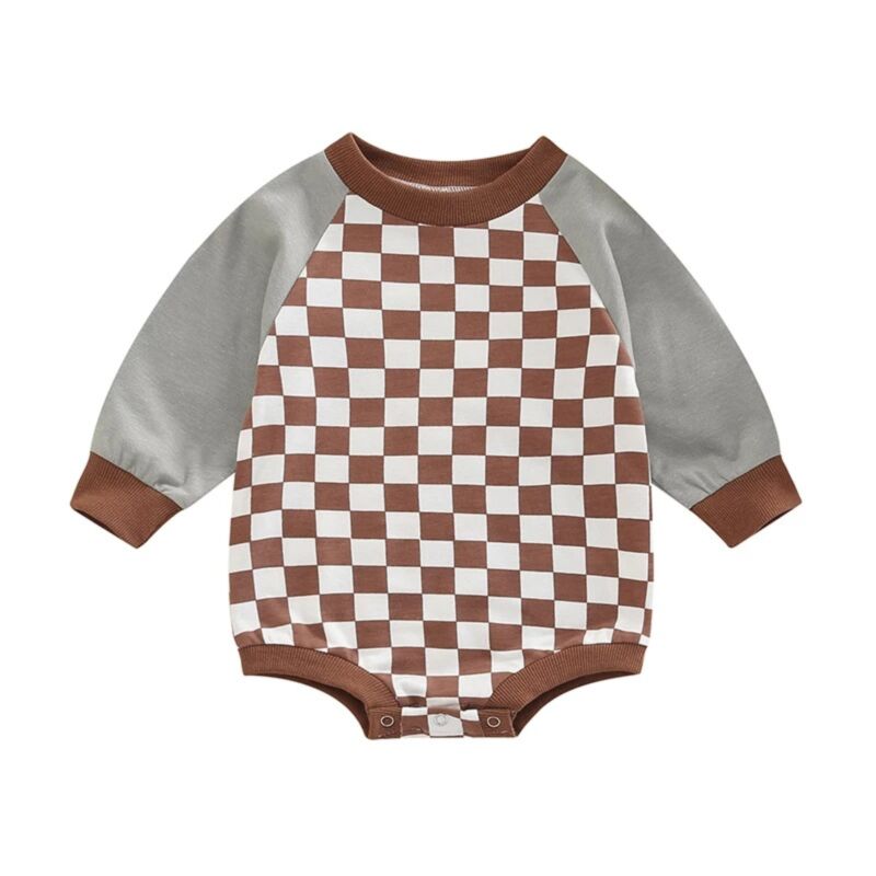 Pre-Order Sky Blue Checkerboard Long Sleeve Pullover and Shorts Set