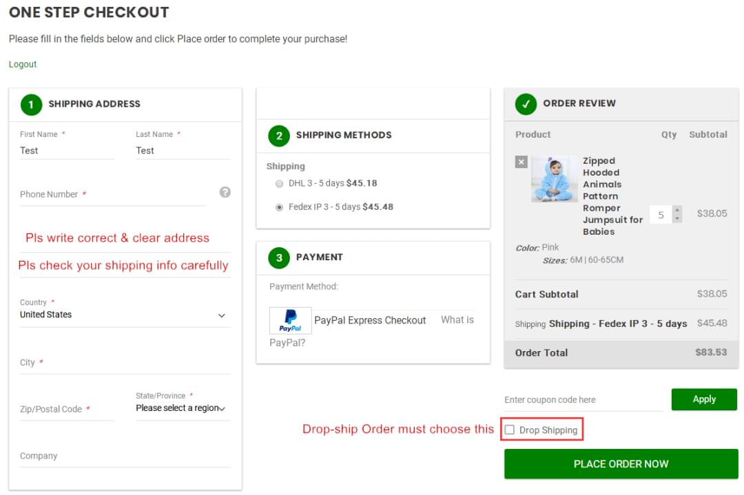 Kiskissing Drop-ship Order Kiskissing Drop-ship Order